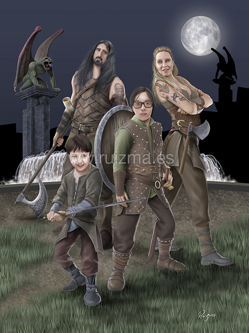 Retrato familia vikinga